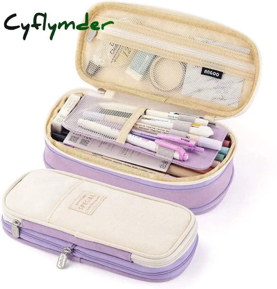 Cyflymder Kawaii Pencil Cases Large Capacity Bag Pouch Holder Box For Girls Office Student