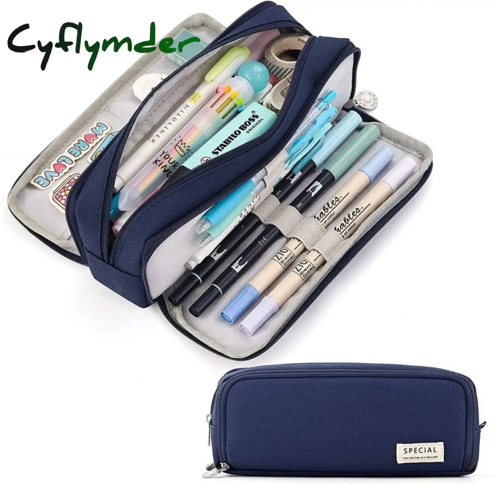 Cyflymder Kawaii Pencil Cases Large Capacity Bag Pouch Holder Box For Girls Office Student