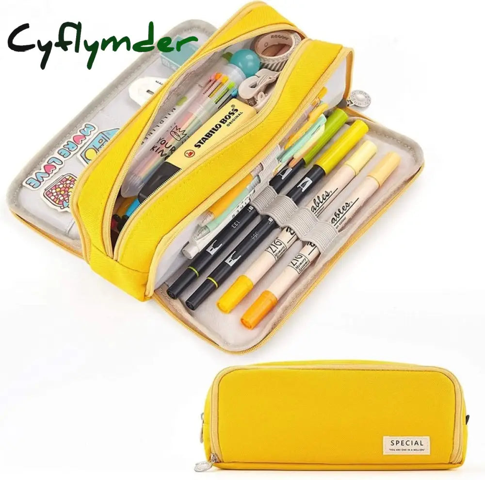 Cyflymder Kawaii Pencil Cases Large Capacity Bag Pouch Holder Box For Girls Office Student