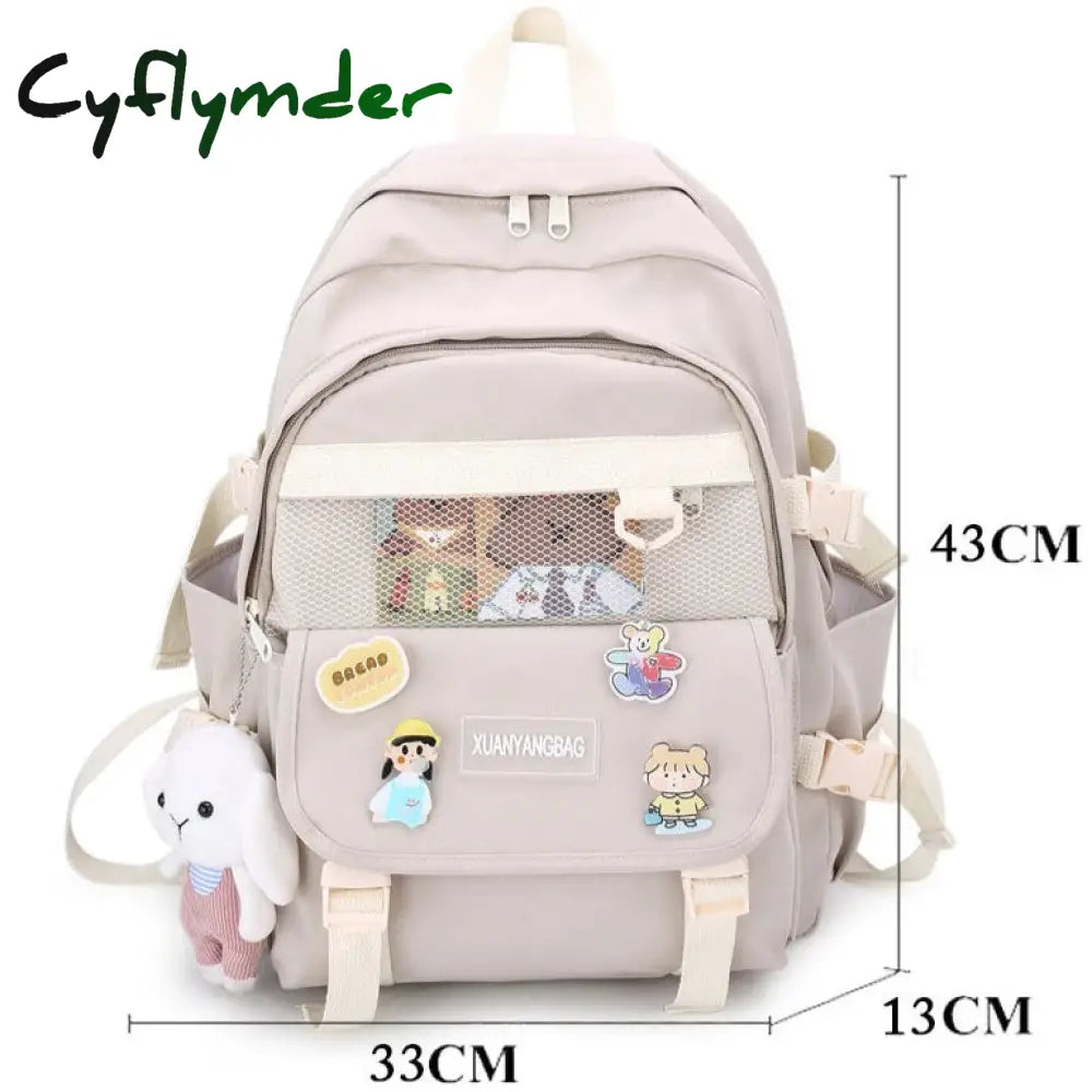 Cyflymder Kawaii Women Backpack For Girl School Bag Waterproof Travel Mochila Fashion Female