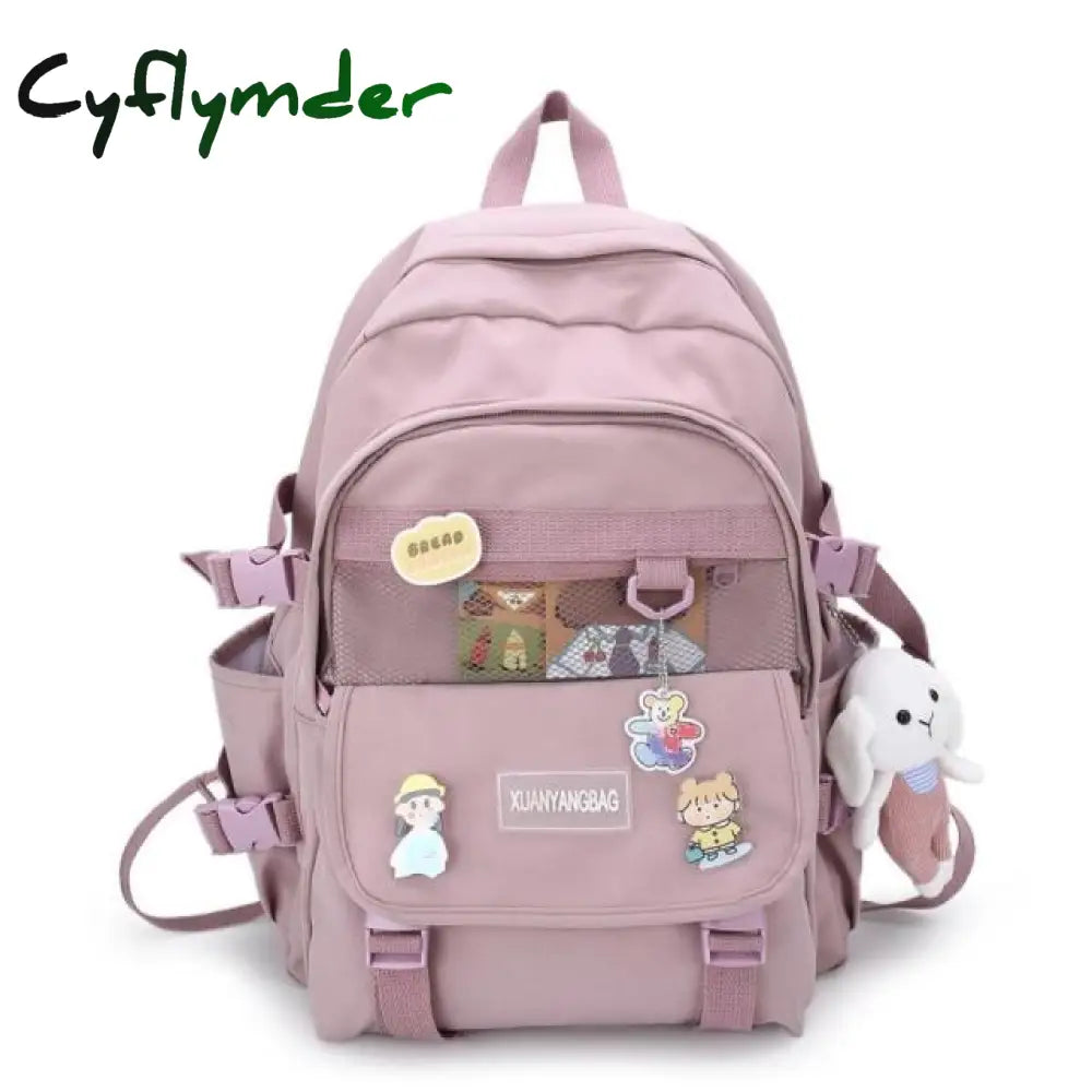 Cyflymder Kawaii Women Backpack For Girl School Bag Waterproof Travel Mochila Fashion Female