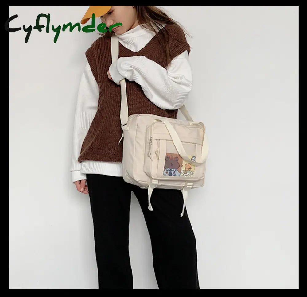 Cyflymder Kawaii Women Shoulder Bag Crossbody Shopping Bags Teenage Girls Student Bookbag Handbags