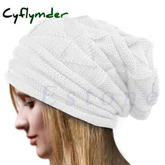 Cyflymder Knitted Baggy Beanie Oversized Winter Hat Ski Slouchy Cap Skullies Beanies Women Men Winter Wool Warm Cap