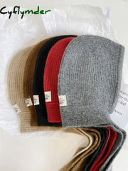 Cyflymder Knitted Beanies Cap For Men&Women Winter Warm Unisex Hooded Hat Neck Collar Scarf Cap Ski Beanie Cold Hats