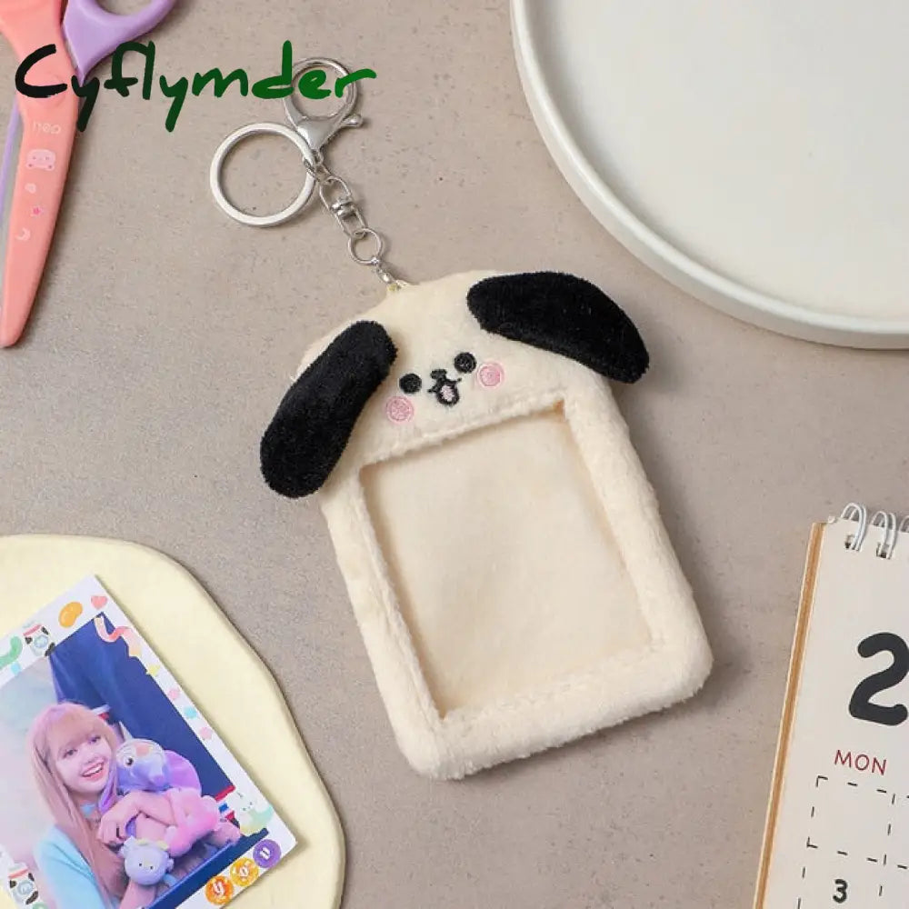 Cyflymder Korea Cute Bear Rabbit Plush Photocard Holder Kawaii Kpop Idol Photo Sleeve Case Id Card