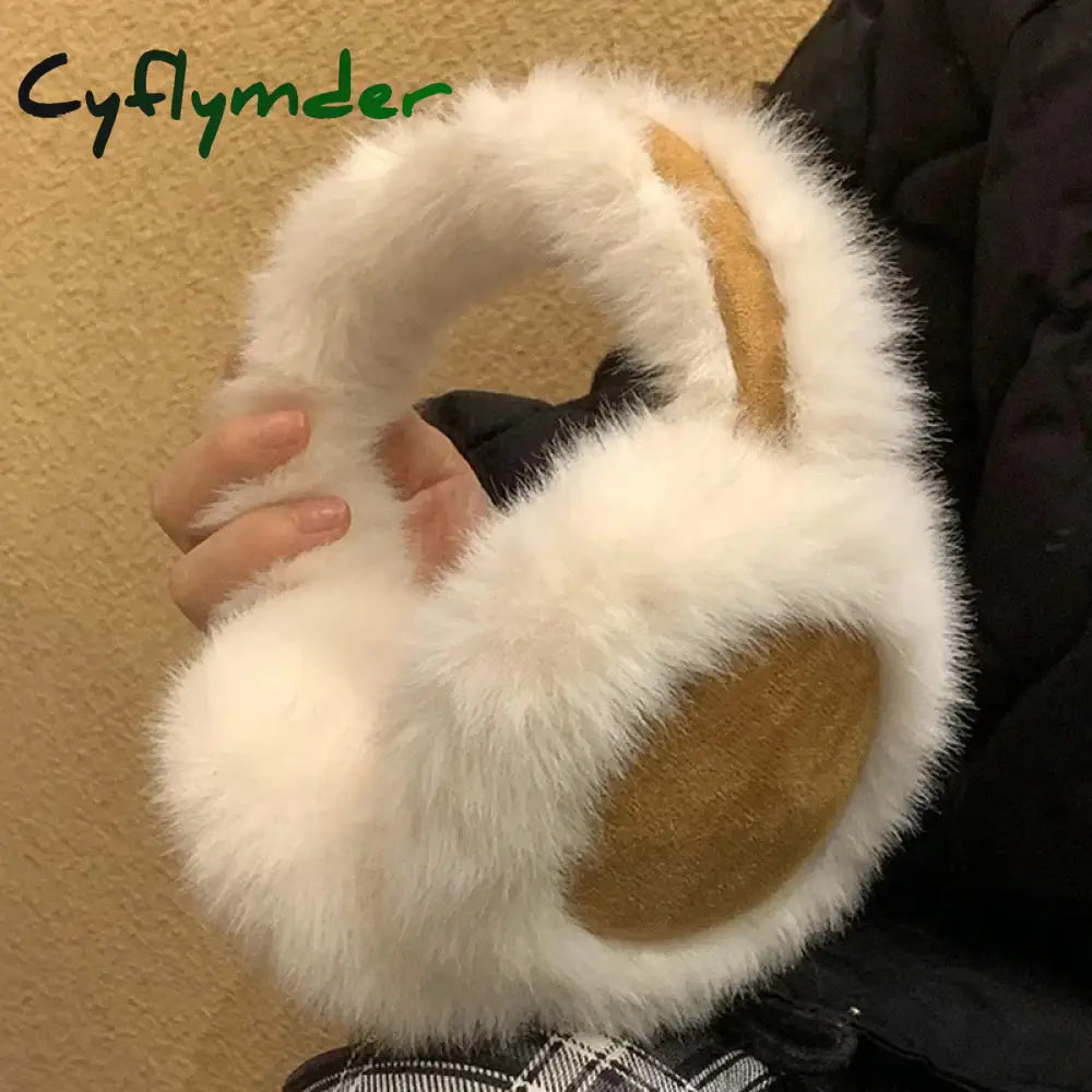 Cyflymder Korea Suede Warm Ear Muffs Ladies Outdoor Cycling Thickened Cold Ear Muffs Warm Headphones Cold Earplugs