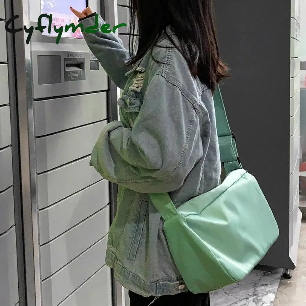 Cyflymder Korean Canvas Crossbody Bag For Women Nylon Waterproof Female Handbags Girl Student