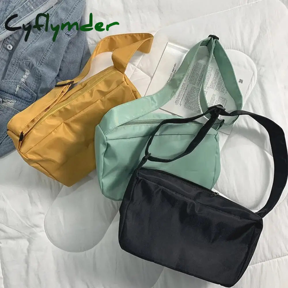 Cyflymder Korean Canvas Crossbody Bag For Women Nylon Waterproof Female Handbags Girl Student