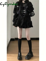 Cyflymder Korean Cardigan Jackets Women’s Clothing Sueter De Mujer Fashion Knitwears Skirts Sets Sweater Coat Y2k