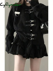 Cyflymder Korean Cardigan Jackets Women’s Clothing Sueter De Mujer Fashion Knitwears Skirts Sets Sweater Coat Y2k