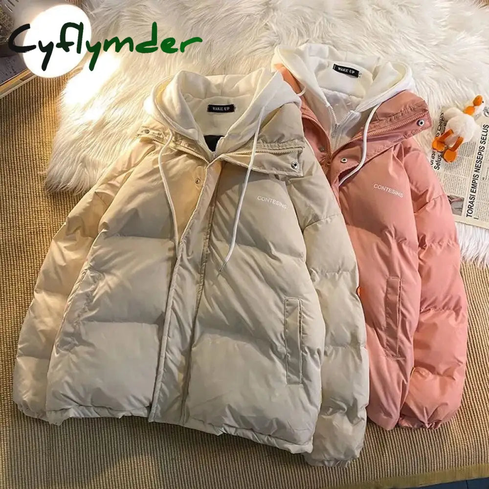 Cyflymder Korean Fashion Version Winter Leisure Cotton Clothes Women Y2K Multi-Functional Fake Two