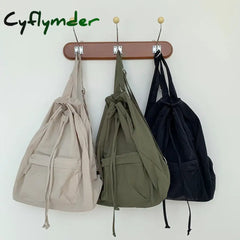 Cyflymder Korean Fashion Women Backpack Lightweight Nylon Fabric Drawstring Feminina Causal