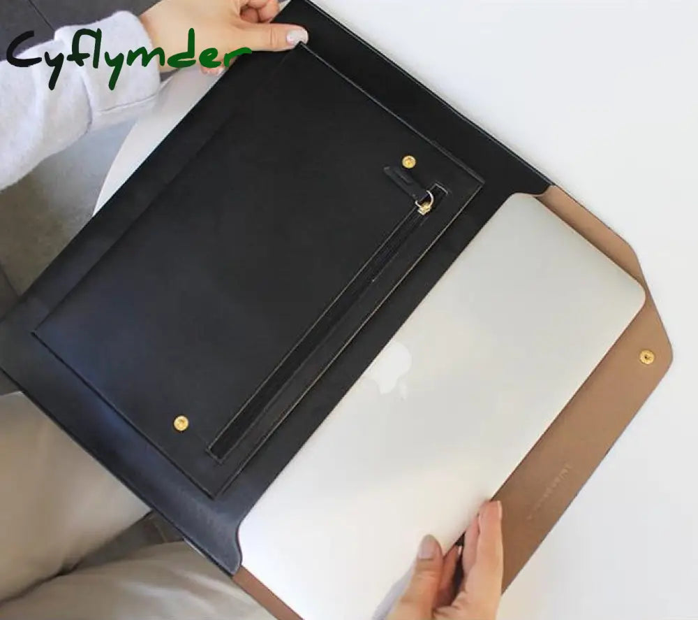 Cyflymder Korean New Women Envelope Clutch Bag Simple Pu Leather Female Commuter A4 Briefcase Large