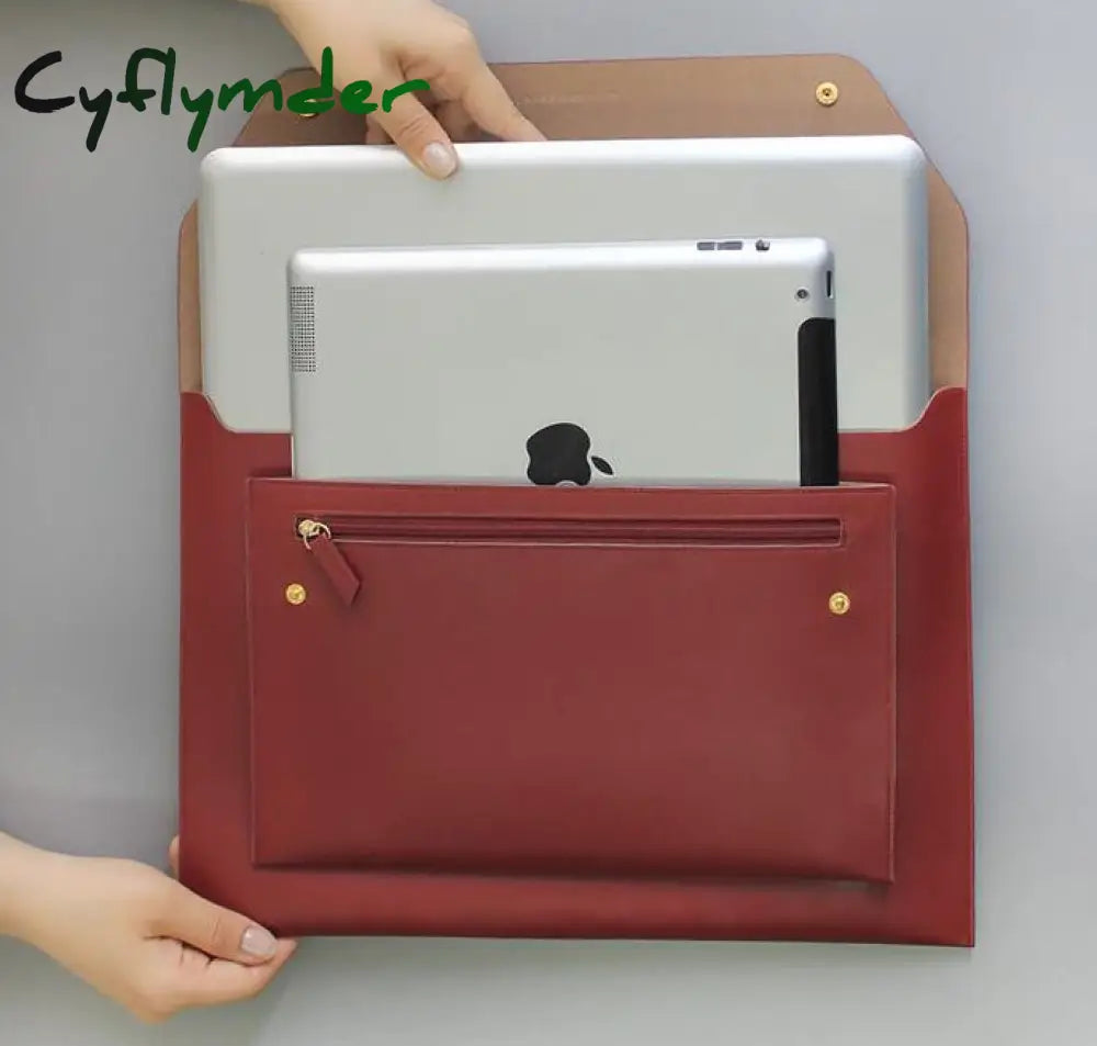 Cyflymder Korean New Women Envelope Clutch Bag Simple Pu Leather Female Commuter A4 Briefcase Large