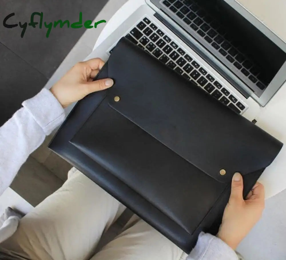 Cyflymder Korean New Women Envelope Clutch Bag Simple Pu Leather Female Commuter A4 Briefcase Large