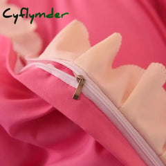 Cyflymder Korean Princess Style Bedding Set Soft Thickened Duvet Cover Bed Sheet Skirt and Pillowcases Cute Bow Girls