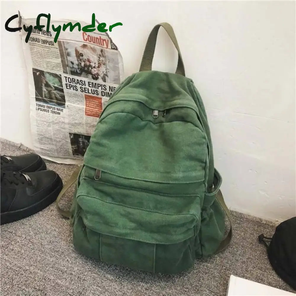 Cyflymder Korean Version High Capacity Travel Backpack Laptop Canvas Women Female Schoolbag For