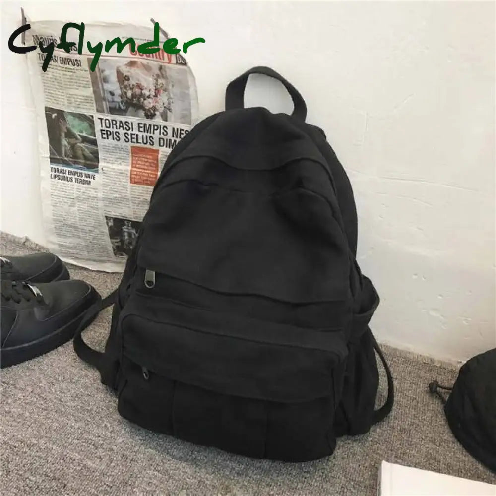 Cyflymder Korean Version High Capacity Travel Backpack Laptop Canvas Women Female Schoolbag For