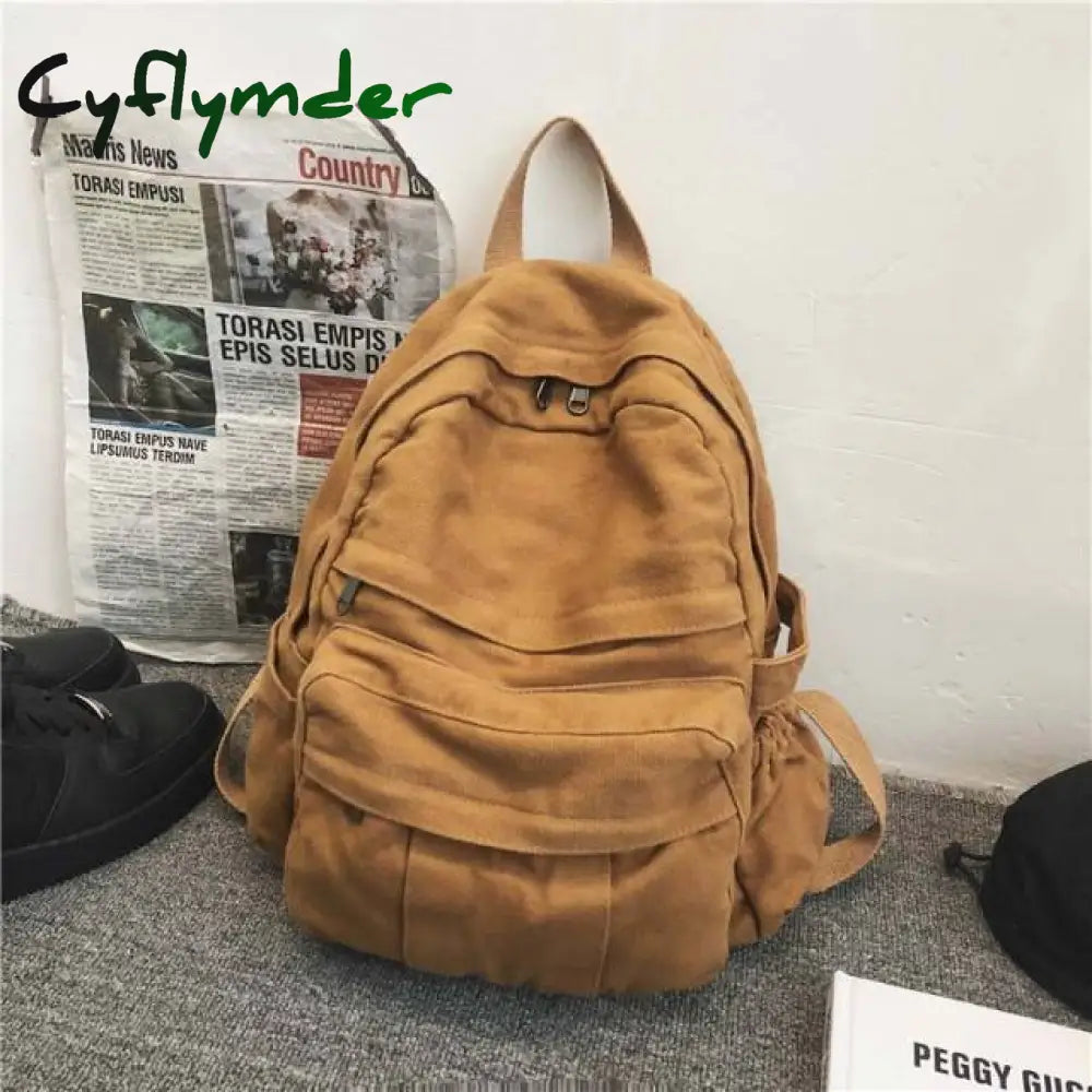 Cyflymder Korean Version High Capacity Travel Backpack Laptop Canvas Women Female Schoolbag For