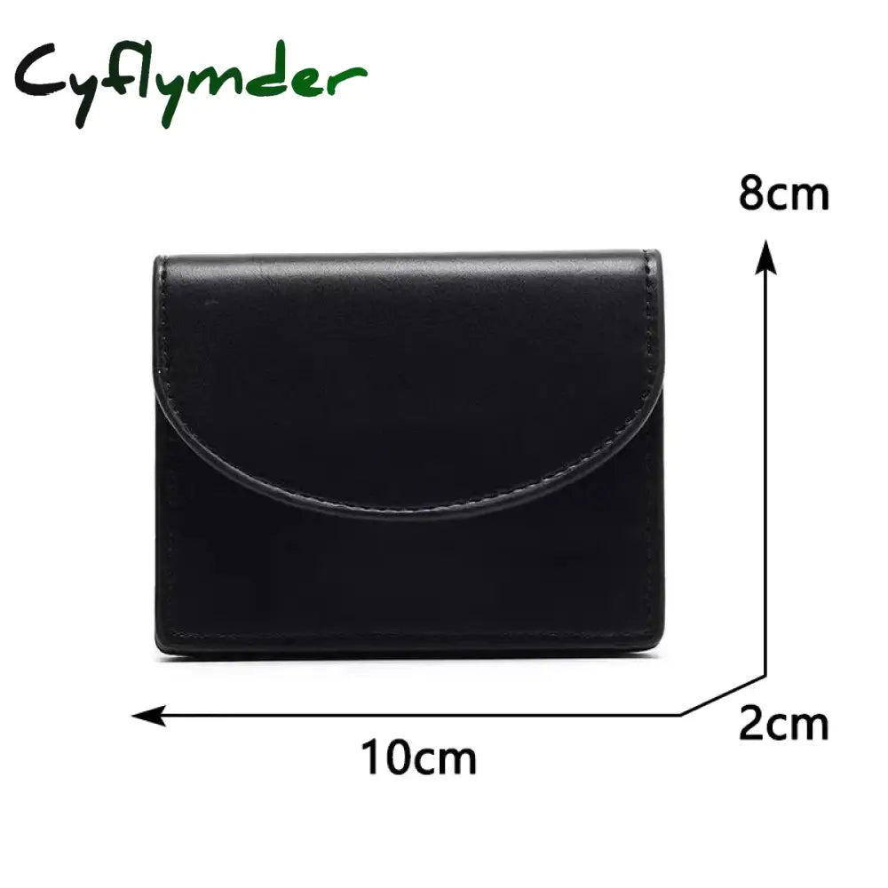 Cyflymder Korean Version Silver Simple Cover Type Coin Wallet Ins Student Wallet Female Card Bag Short Purses for Women