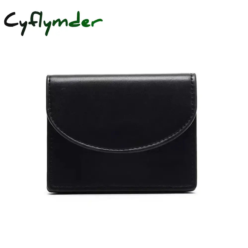 Cyflymder Korean Version Silver Simple Cover Type Coin Wallet Ins Student Wallet Female Card Bag Short Purses for Women