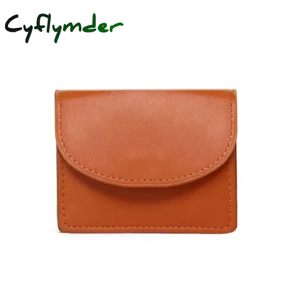 Cyflymder Korean Version Silver Simple Cover Type Coin Wallet Ins Student Wallet Female Card Bag Short Purses for Women