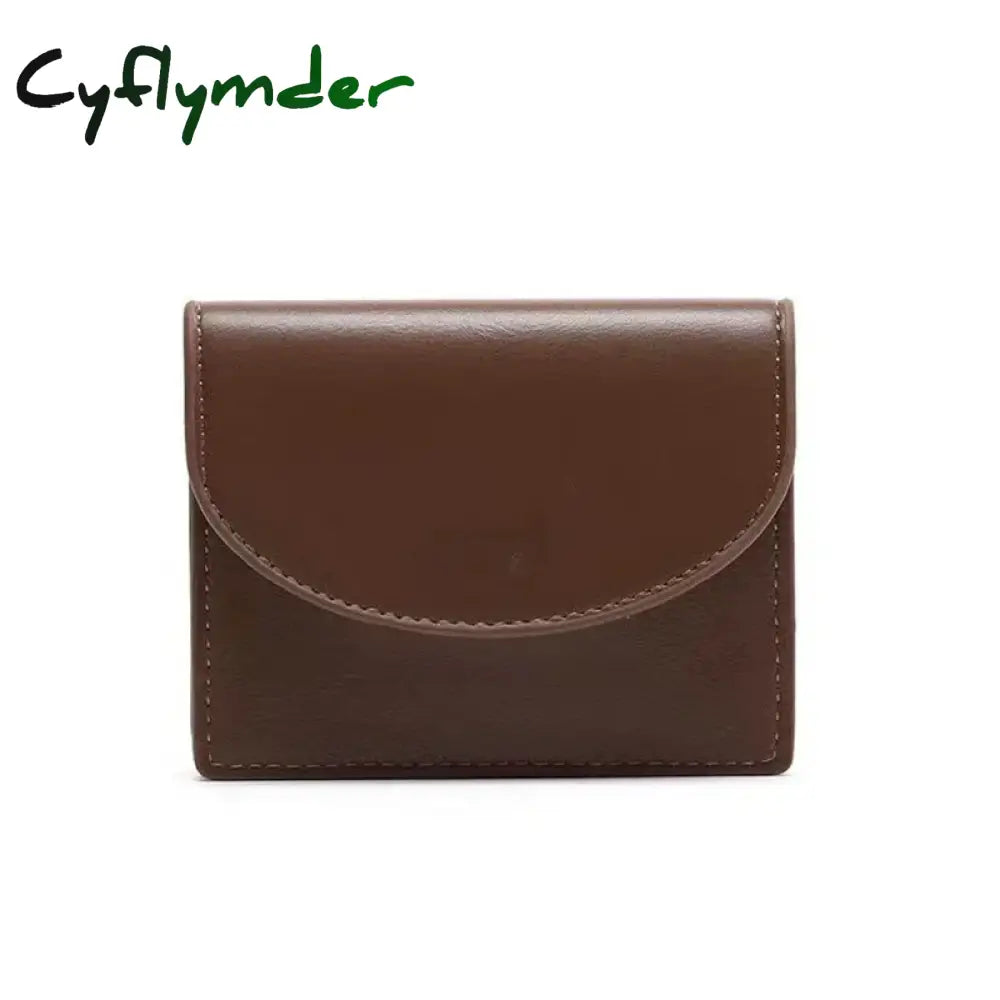 Cyflymder Korean Version Silver Simple Cover Type Coin Wallet Ins Student Wallet Female Card Bag Short Purses for Women