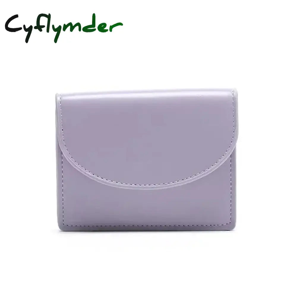 Cyflymder Korean Version Silver Simple Cover Type Coin Wallet Ins Student Wallet Female Card Bag Short Purses for Women