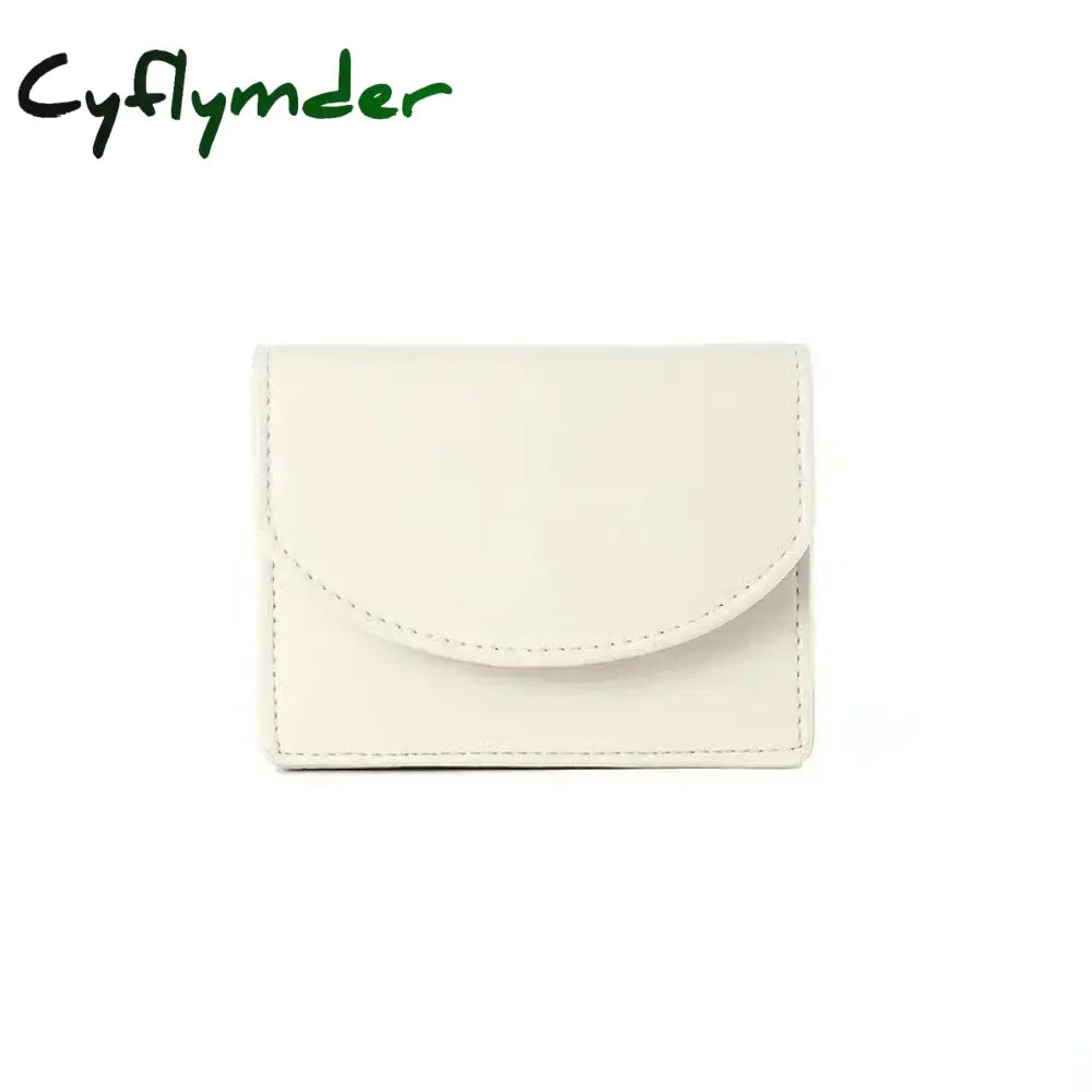 Cyflymder Korean Version Silver Simple Cover Type Coin Wallet Ins Student Wallet Female Card Bag Short Purses for Women