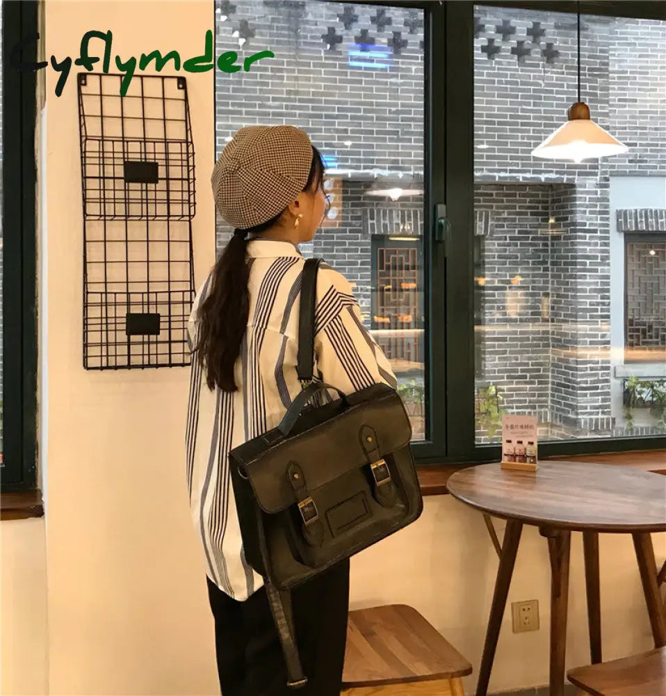 Cyflymder Korean Vintage Women Backpacks Preppy Style Student Backpack Multifunctional Female