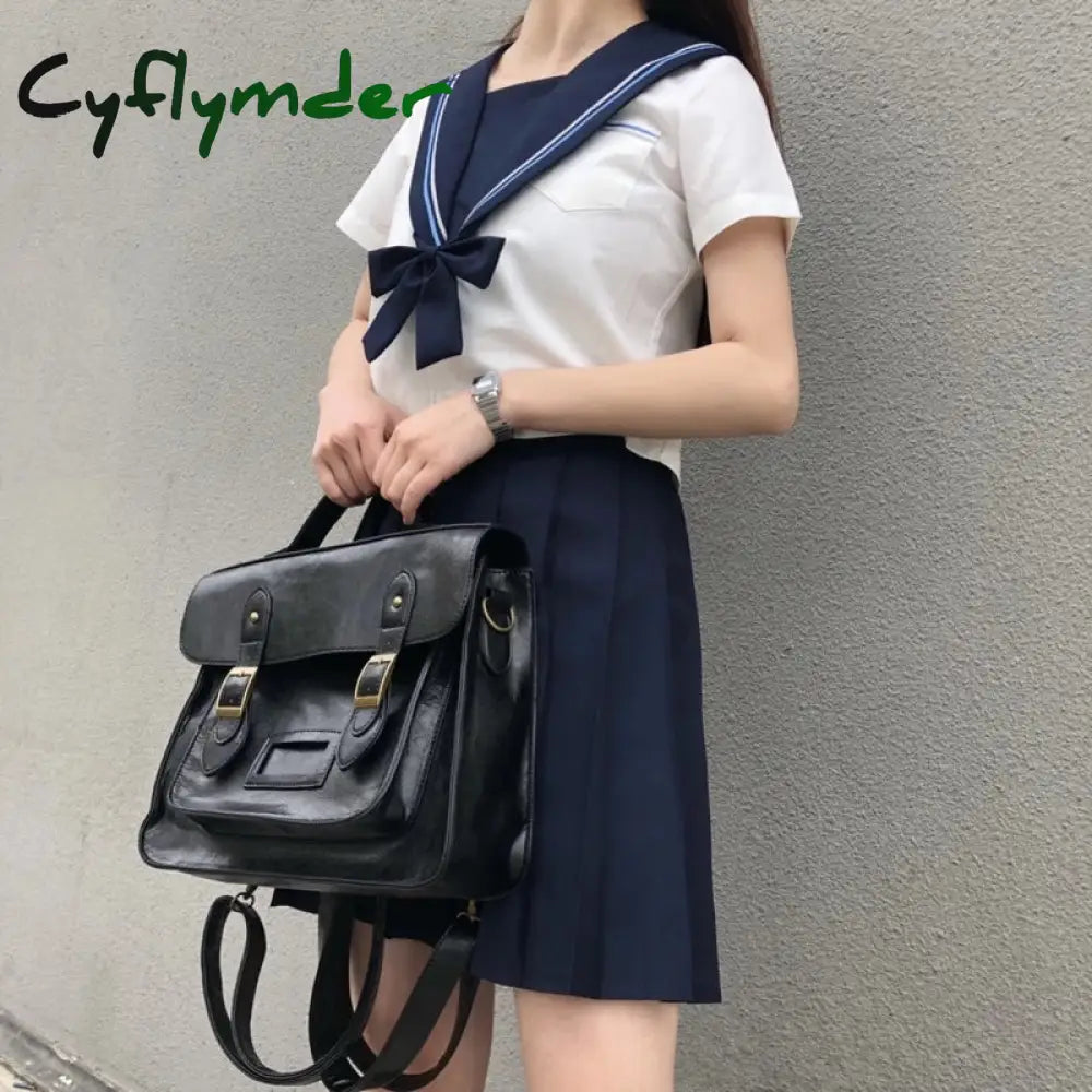 Cyflymder Korean Vintage Women Backpacks Preppy Style Student Backpack Multifunctional Female