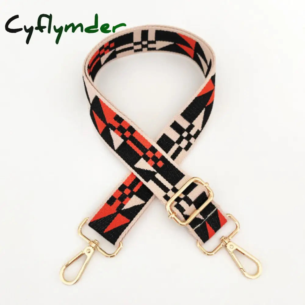 Cyflymder Ladies Adjustable Shoulder Bag Strap Contrast Color Webbing Handle Replacement Belt Women