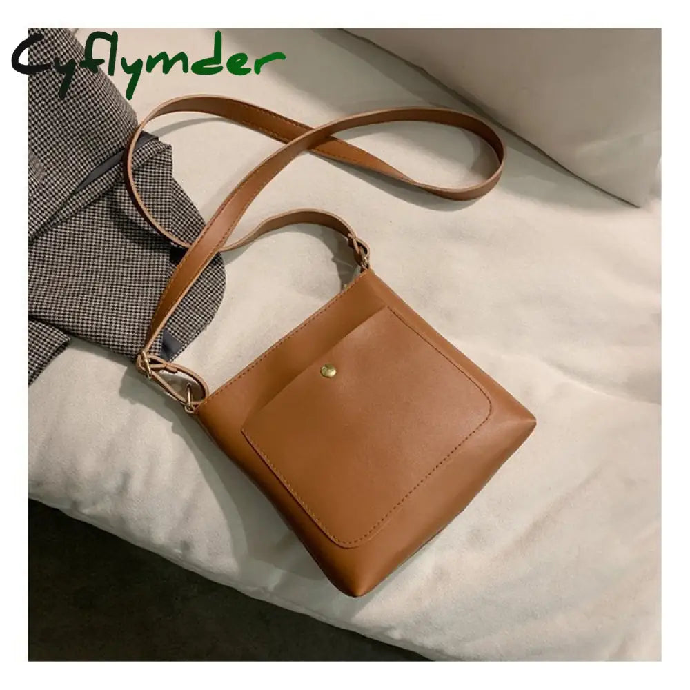 Cyflymder Ladies Designer Messenger Bags Ins Fashion Pu Leather Solid Color Shoulder Crossbody Bag