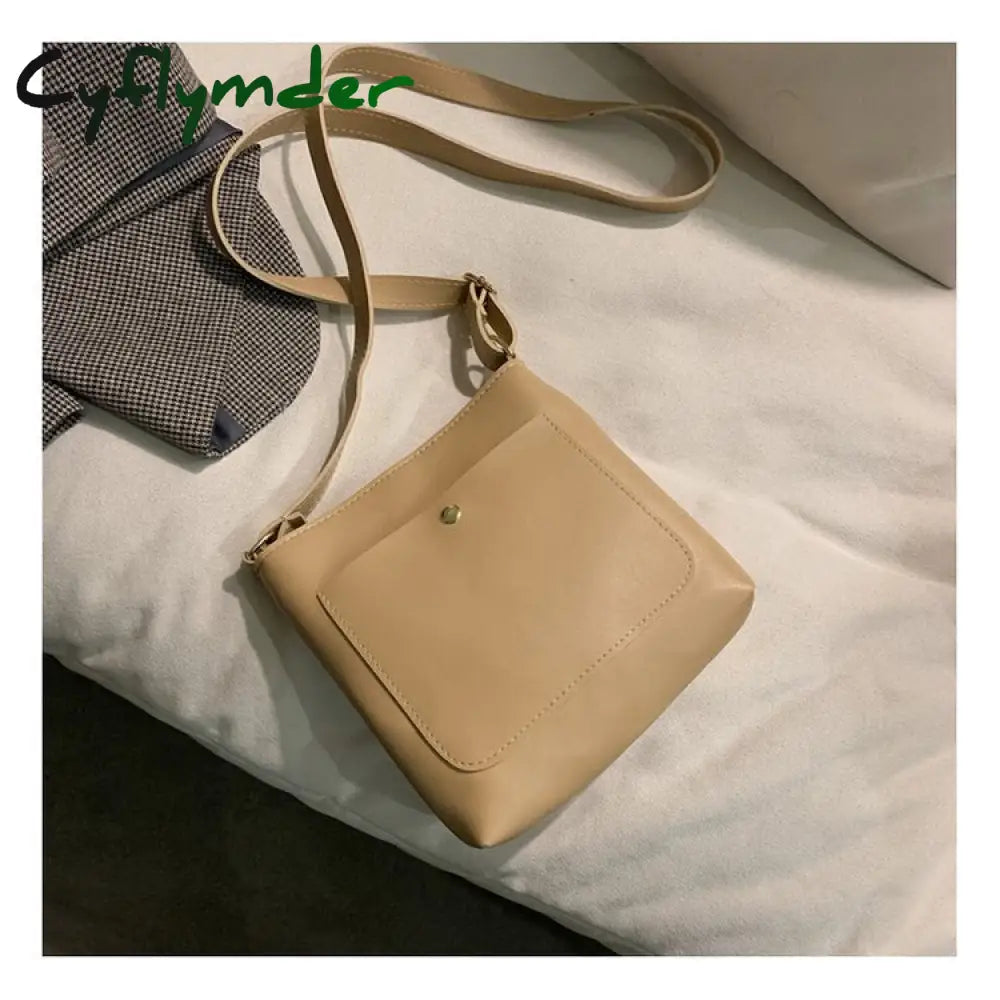 Cyflymder Ladies Designer Messenger Bags Ins Fashion Pu Leather Solid Color Shoulder Crossbody Bag