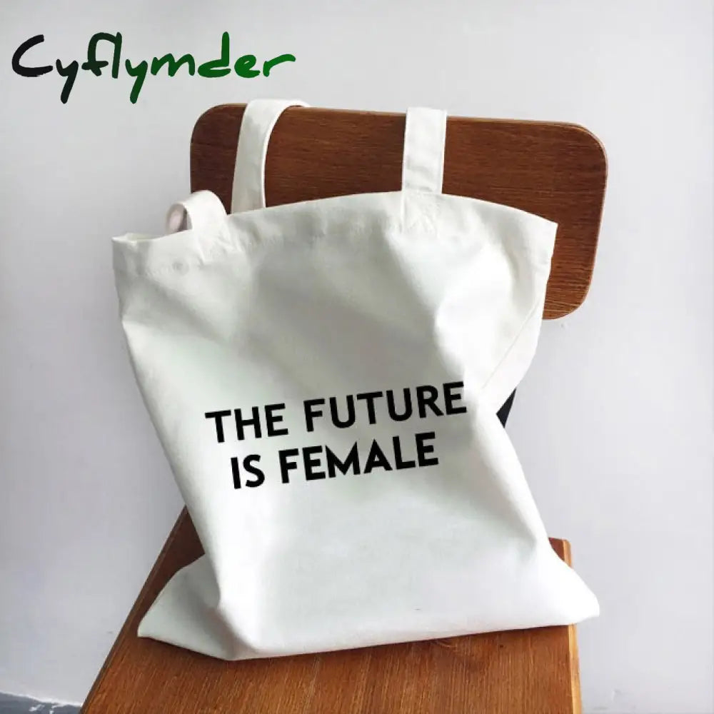 Cyflymder Ladies Handbags Girl Power Quotes Canvas Tote Bag Shopping Travel Women Eco Reusable