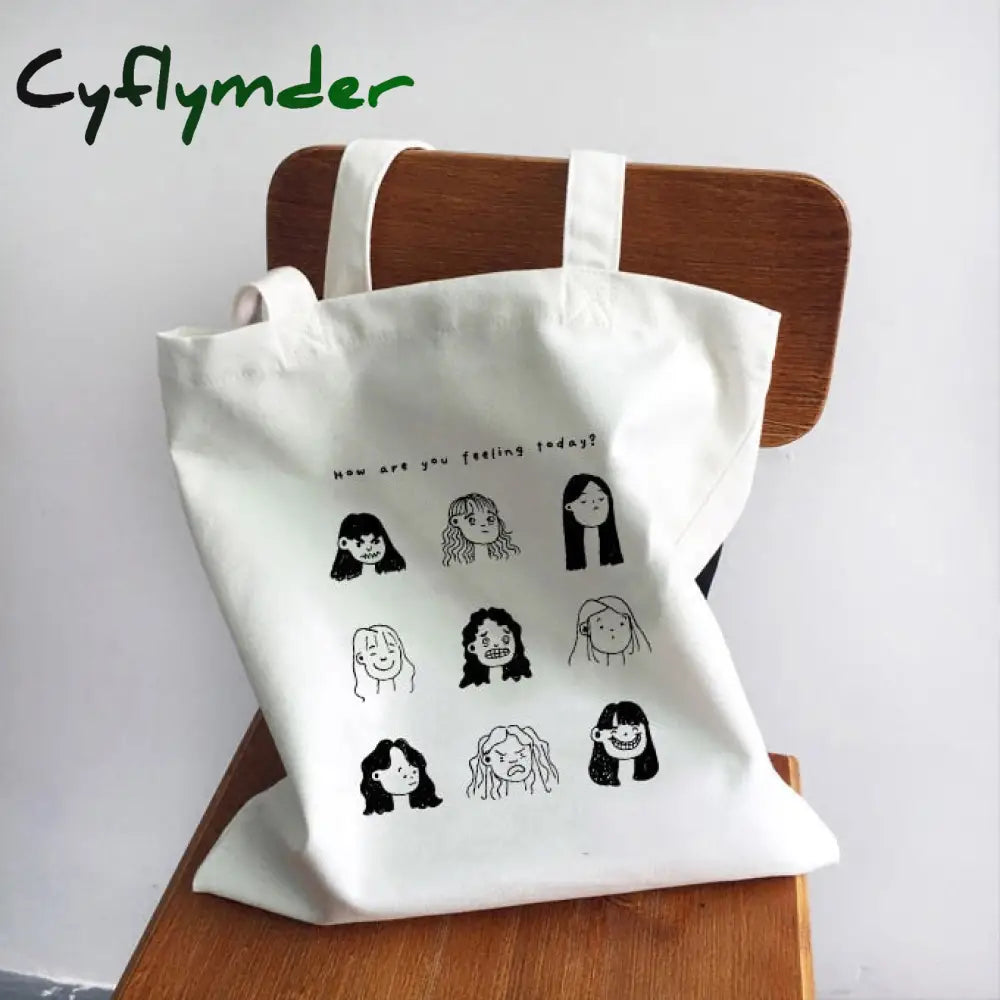 Cyflymder Ladies Handbags Girl Power Quotes Canvas Tote Bag Shopping Travel Women Eco Reusable