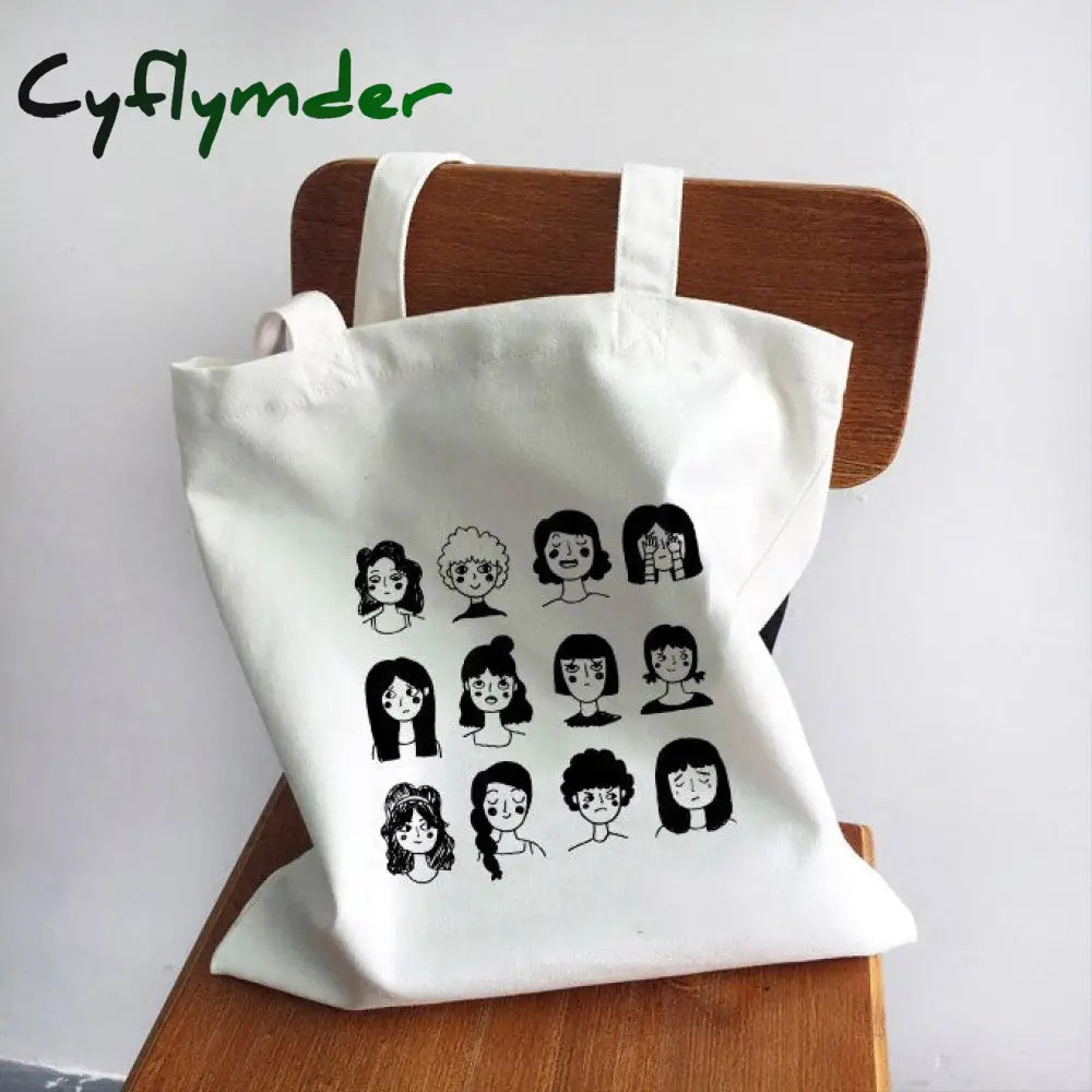Cyflymder Ladies Handbags Girl Power Quotes Canvas Tote Bag Shopping Travel Women Eco Reusable