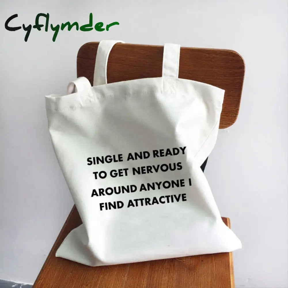 Cyflymder Ladies Handbags Girl Power Quotes Canvas Tote Bag Shopping Travel Women Eco Reusable