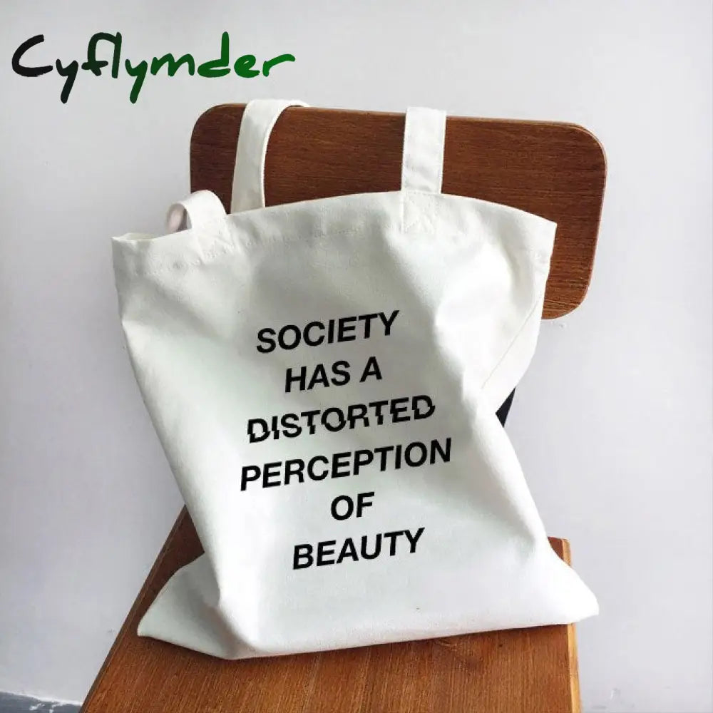 Cyflymder Ladies Handbags Girl Power Quotes Canvas Tote Bag Shopping Travel Women Eco Reusable