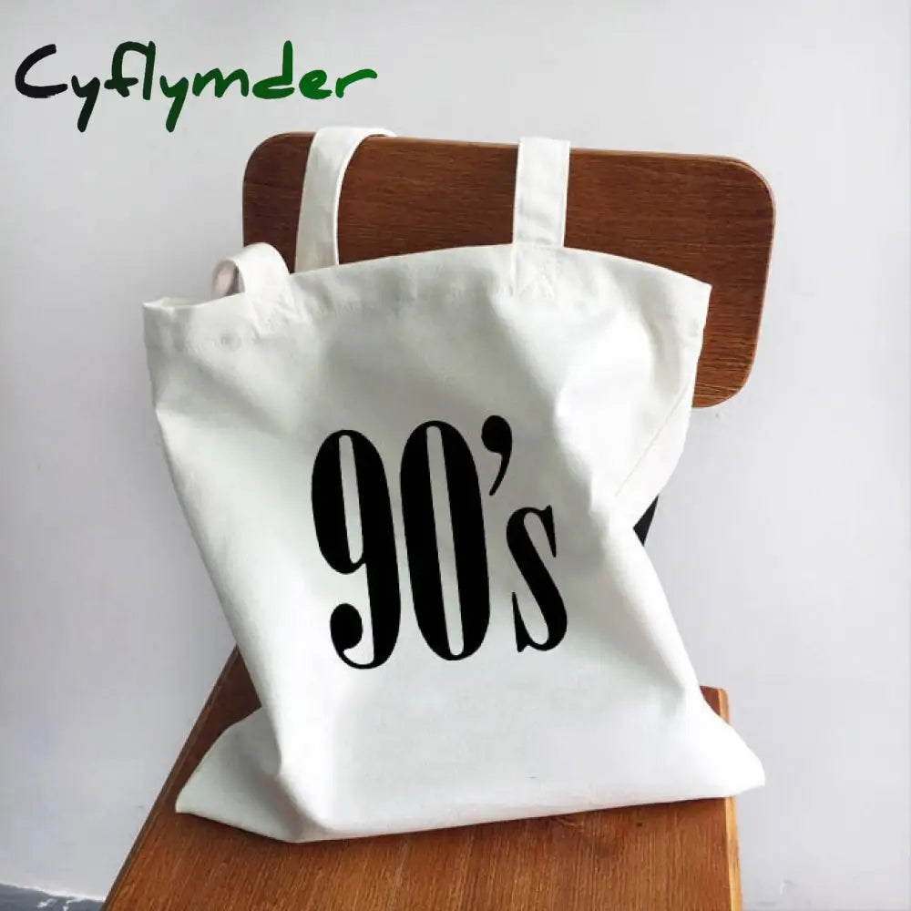 Cyflymder Ladies Handbags Girl Power Quotes Canvas Tote Bag Shopping Travel Women Eco Reusable