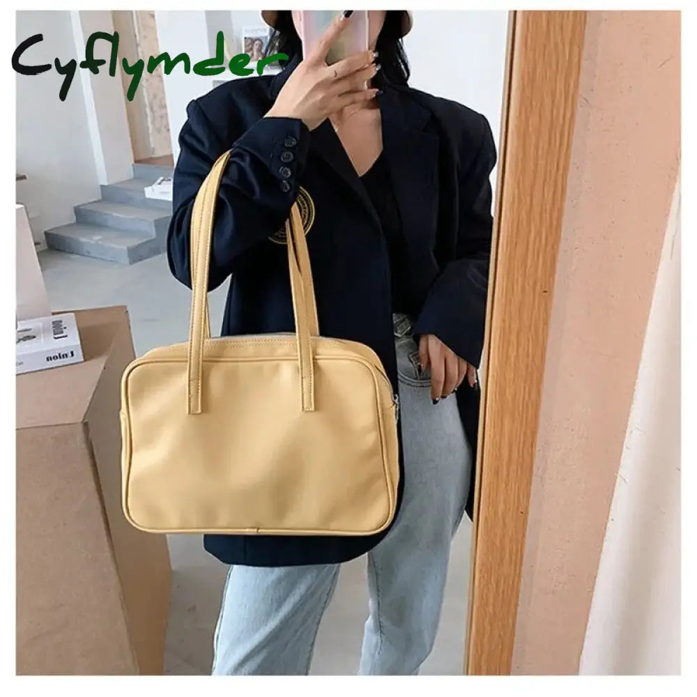 Cyflymder Ladies Large Capacity Office Briefcase Luxury Designer Pu Leather Shoulder Bag High