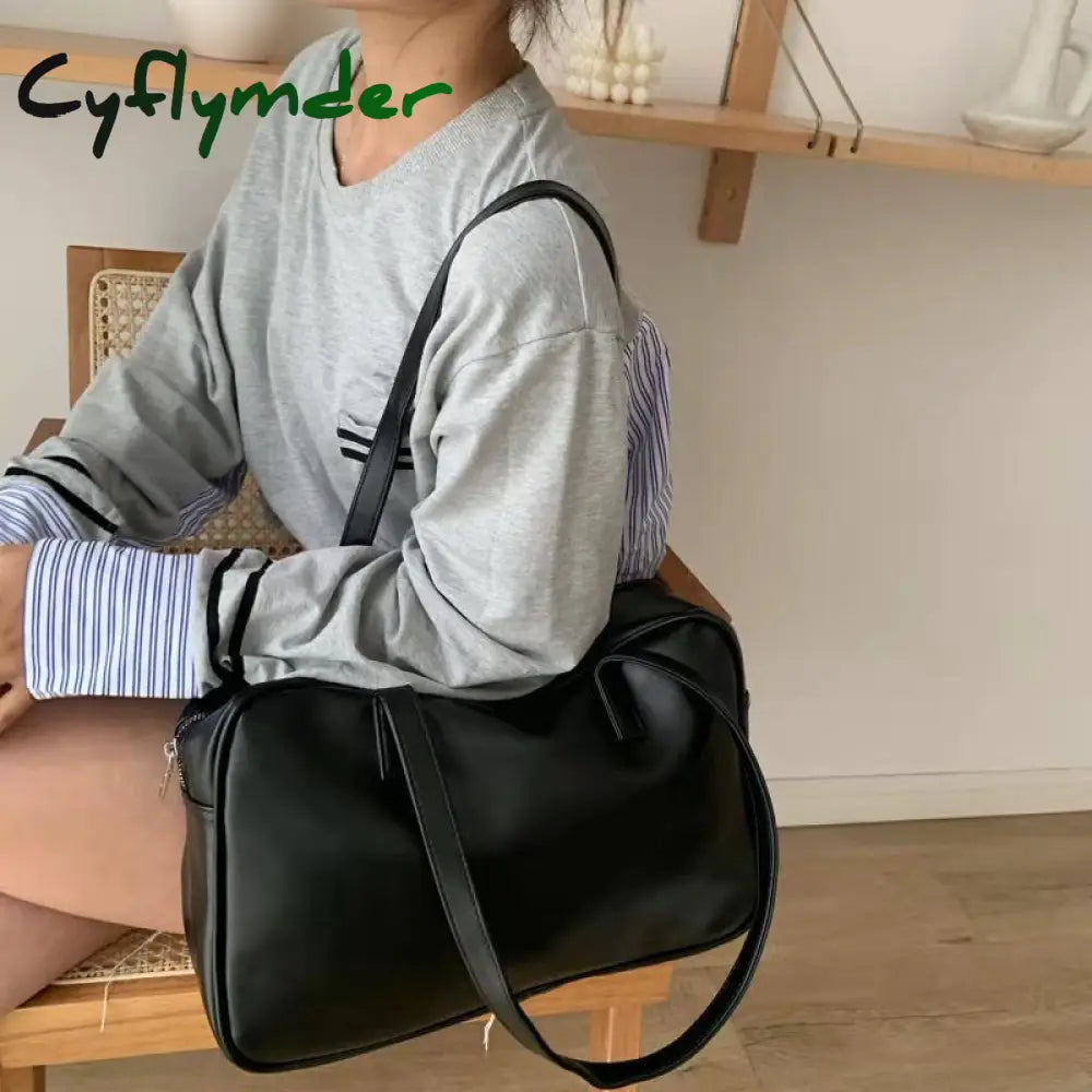 Cyflymder Ladies Large Capacity Office Briefcase Luxury Designer Pu Leather Shoulder Bag High