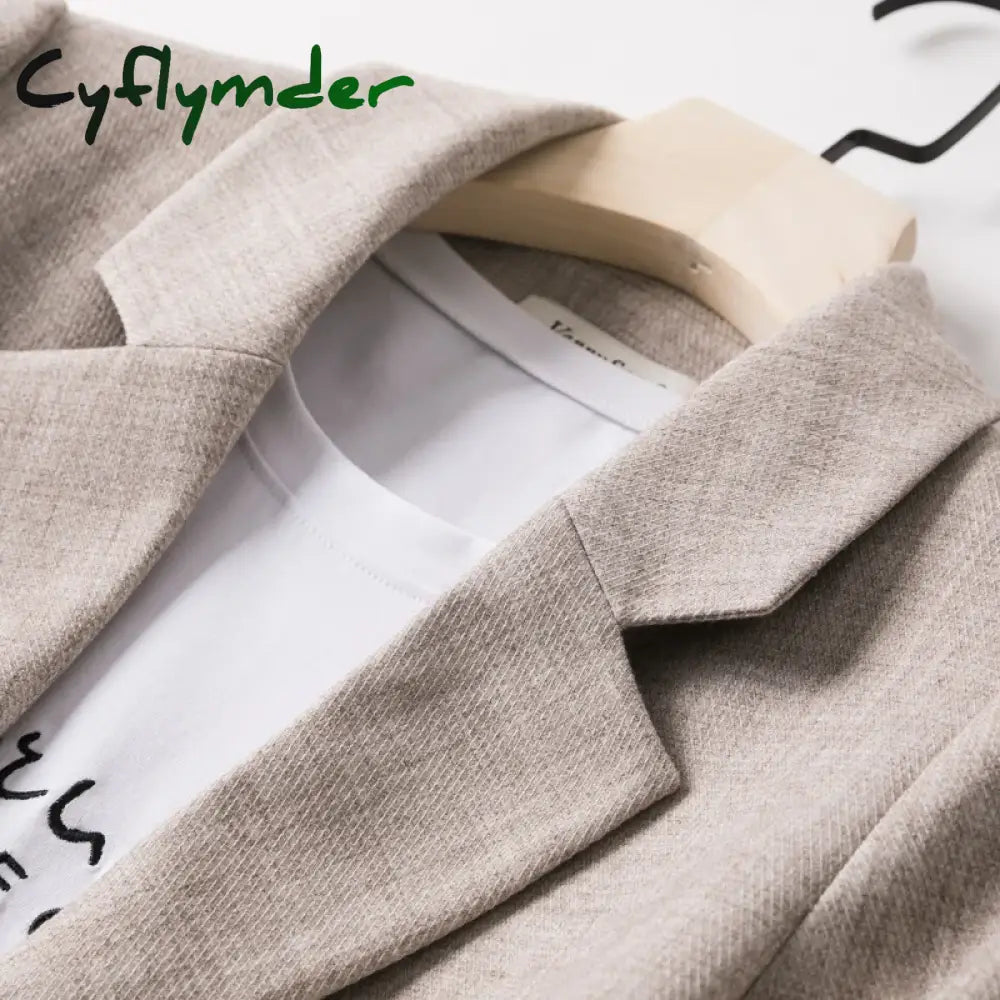 Cyflymder Ladies Long Sleeve Spring Casual Blazer Fashion Business Plaid Suits Women Work Office