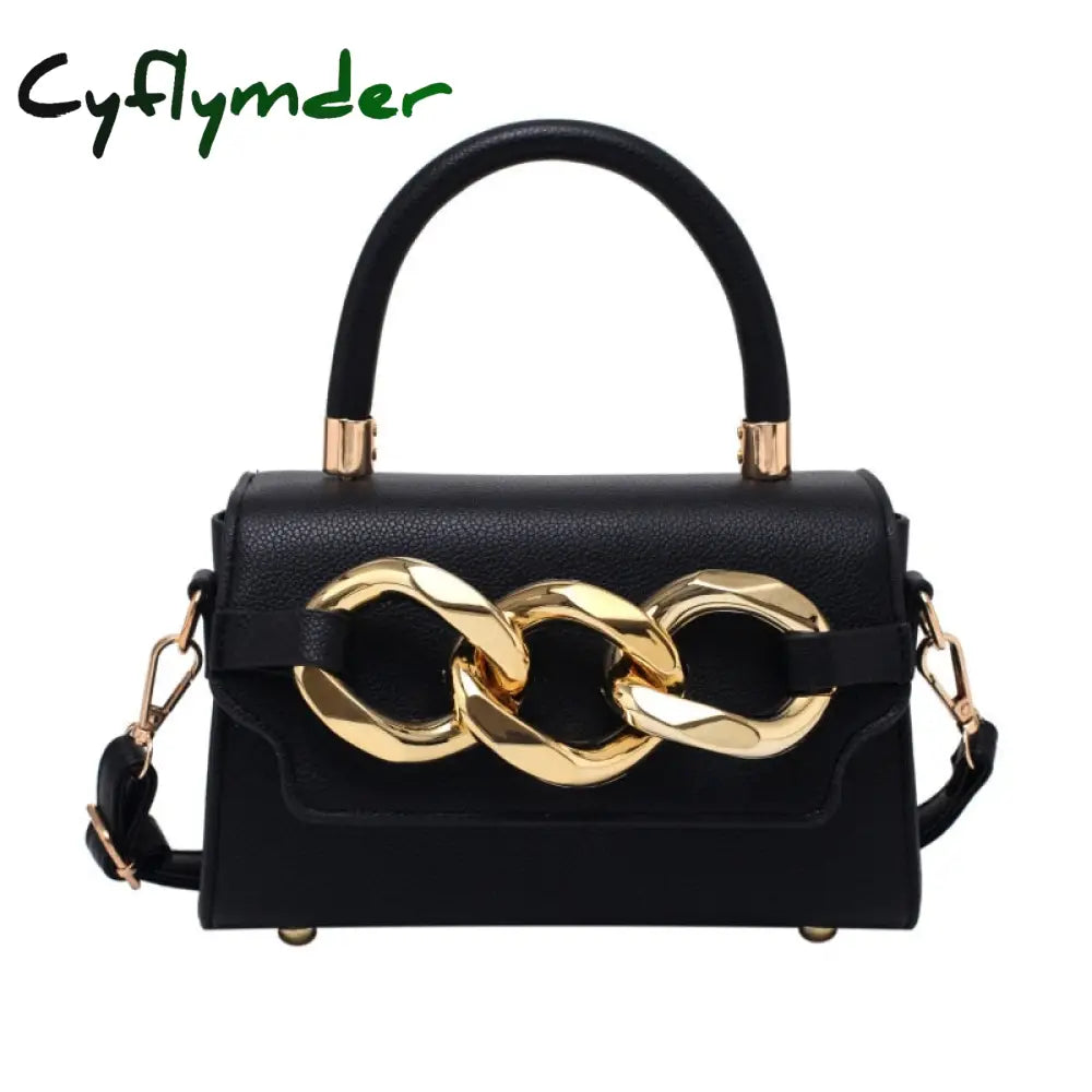 Cyflymder Ladies Luxury Designer Chain Pu Leather Tote Handbag Fashion Small Mobile Phone Wallet