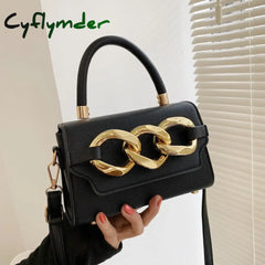 Cyflymder Ladies Luxury Designer Chain Pu Leather Tote Handbag Fashion Small Mobile Phone Wallet