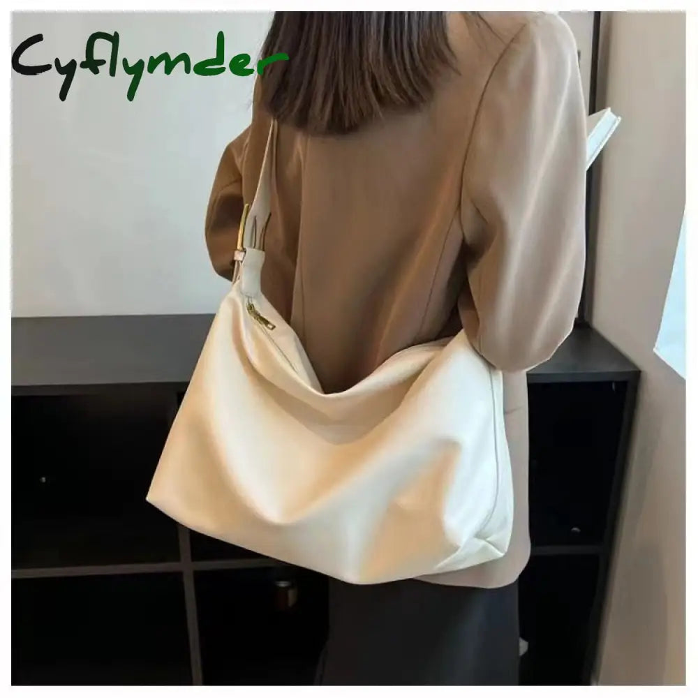 Cyflymder Ladies New Style Shoulder Bag Fashion Big Pillow Soft Leather Women Solid Color Messenger