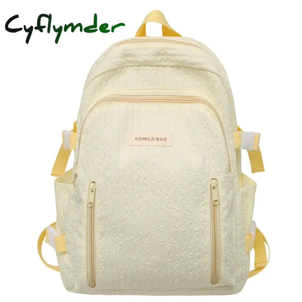 Cyflymder Lady Leisure Pink Women Kawaii New Nylon Laptop Book Bag Trendy Girl Travel School