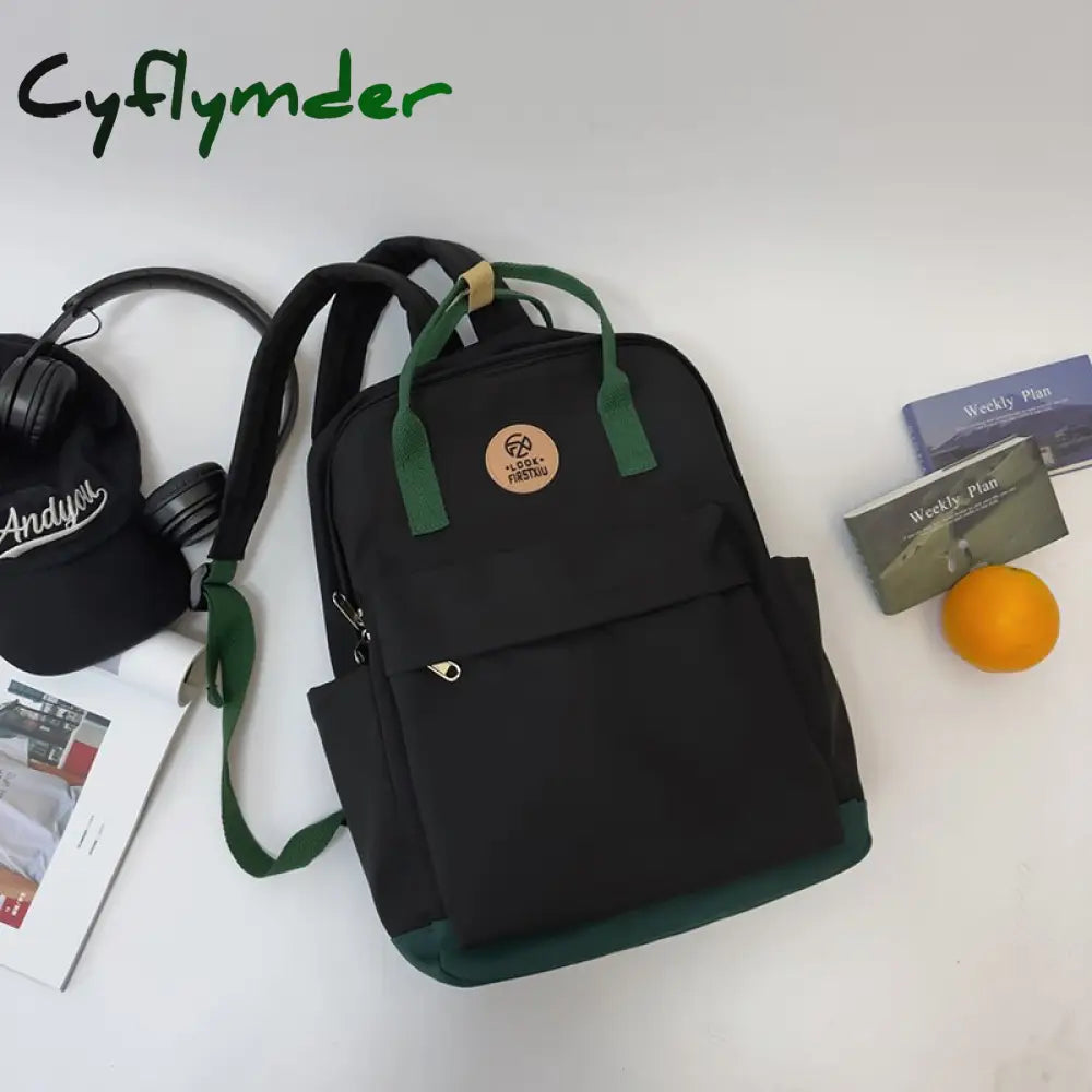 Cyflymder Lady Leisure Women Kawaii Nylon Laptop Book Bag Trendy Girl Travel Portable School