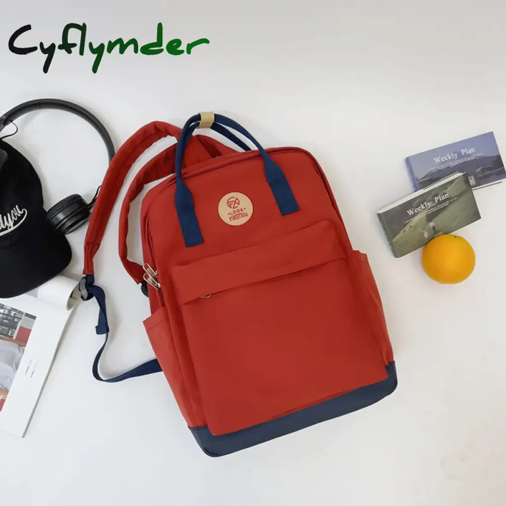 Cyflymder Lady Leisure Women Kawaii Nylon Laptop Book Bag Trendy Girl Travel Portable School