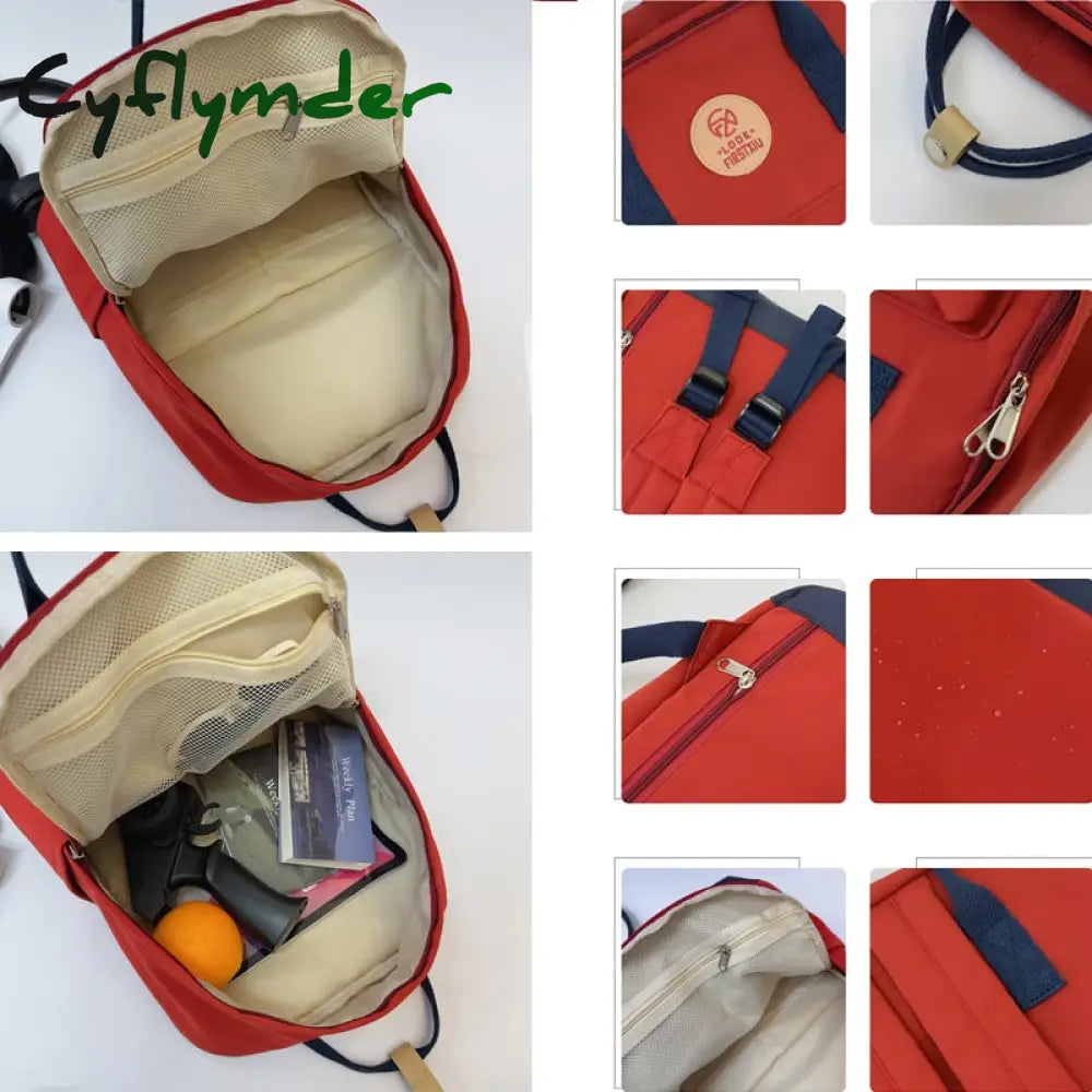 Cyflymder Lady Leisure Women Kawaii Nylon Laptop Book Bag Trendy Girl Travel Portable School
